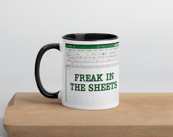 Freak In The Sheets Mok, Cadeau voor collega's, Grappige Freak In De Sheets Excel Mok, Baas, Vriend Voor Verjaardag, Excel Koffie Mok,