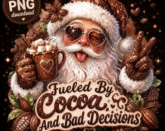 Hot Cocoa Png, Christmas Coffee Png, Powered By Coffee Png, Cozy Season Png, Small Town Christmas Png, Popular Christmas Coffee Poster