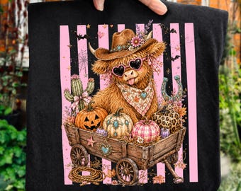 Howdy Halloween Png, Highland Cow Png, Halloween Cow Png, Highland Cow Shirt, Pumpkin Patch Png, Western Fall Shirt Png, Cowgirl Ghost Png