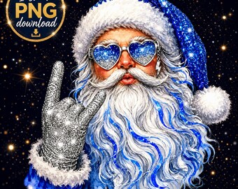 Santa Claus Rock Png, Rocker Santa Claus, Bad Santa Png, Biker Santa Png, Ugly Christmas Shirt, North Pole Png, Christmas Clipart