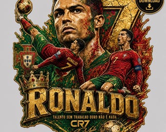 Ronaldo Soccer Png Cr7 Digital Shirt Design Portugal Football Graphic Download World Cup 2026 Tournament Fan Apparel Sublimation File Sports