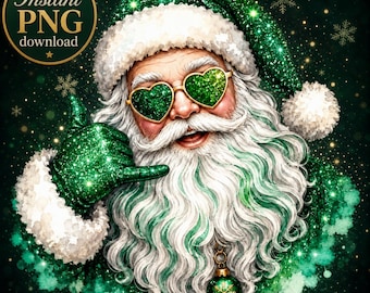 Rhinestone Santa Png, Santa Claus Png, Santa Face Png, Ho Ho Ho Png, Trendy Christmas Png, Merry Christmas Png, Santa Face Shirt