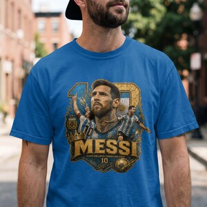 Messi Argentina PNG, Soccer T-Shirt Design, GOAT Football Graphic (Digital Download) image 2