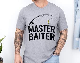 Funny "Master Baite  Fishing T-Shirt Gift for Fishermen Fishing Gifts for Men Dad Christmas Gifts