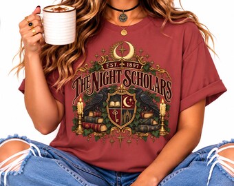 Dark Academia Shirt, Gothic Raven Tee, Literary Book Lover Shirt