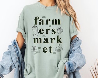 Farmers Market  T-shirt, Fruit Tomato Girl Tee, Aesthetic Gift, Comfort Colors, Local Support, Fresh Summer Shirt
