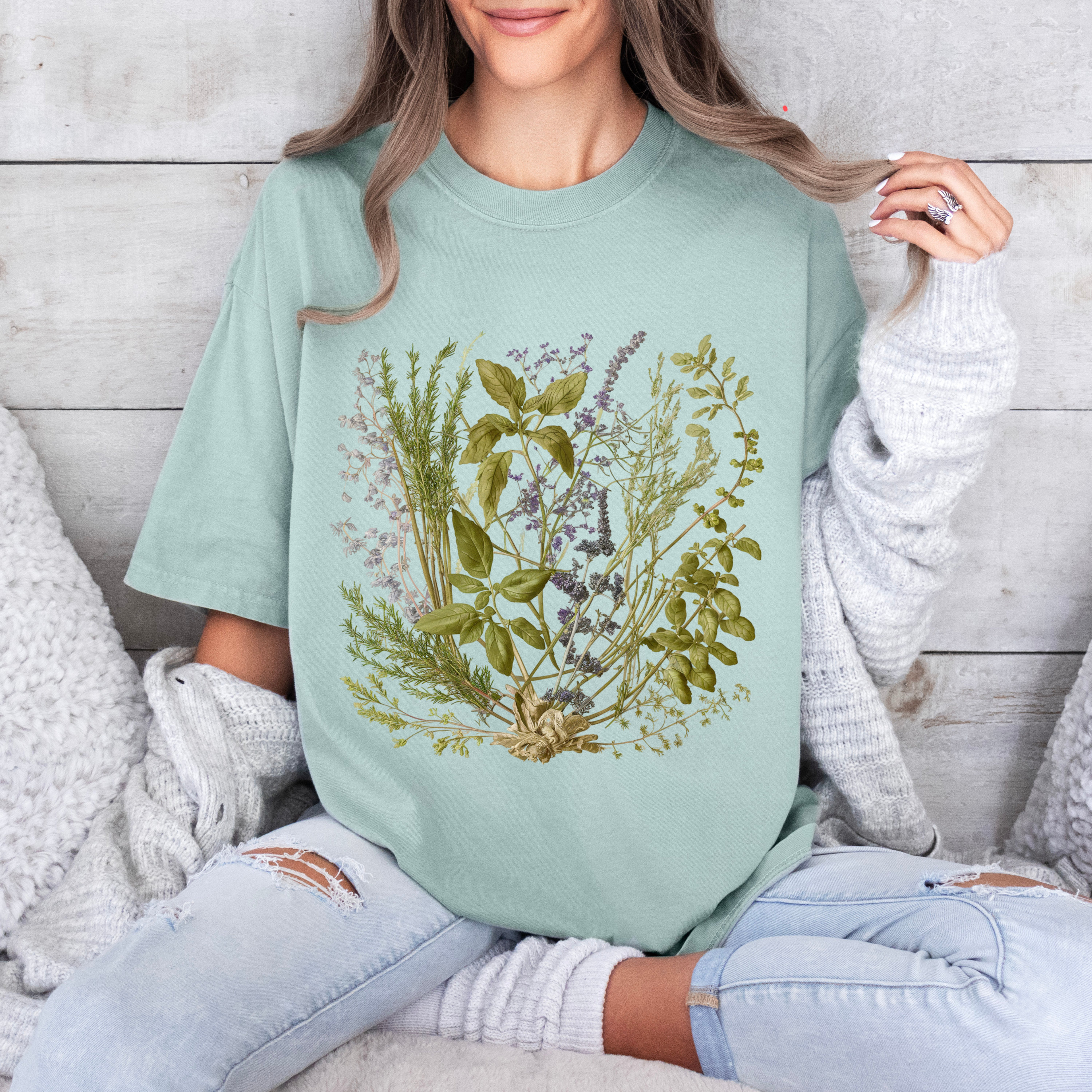 Botanical Print Shirt Herb T-shirt Gardencore Garden Shirt Gift