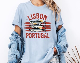 Koszulka z kolekcji Lisbon Portugal Comfort Colors, Vintage Sardines & Lemon