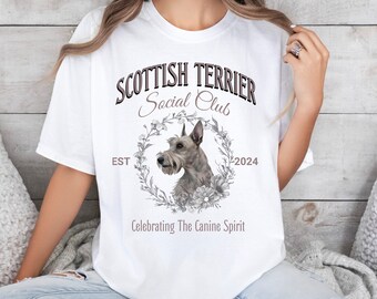 Scottish Terrier Social Club Comfort Colors Shit Glft for Scottish Terrier Lover