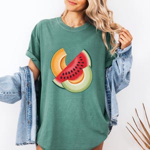 Fruit Slice Graphic T-Shirt, Summer Vibes Tee, Comfort Colors Shirt, Cute Gift for Foodies, Watermelon Melon Tee