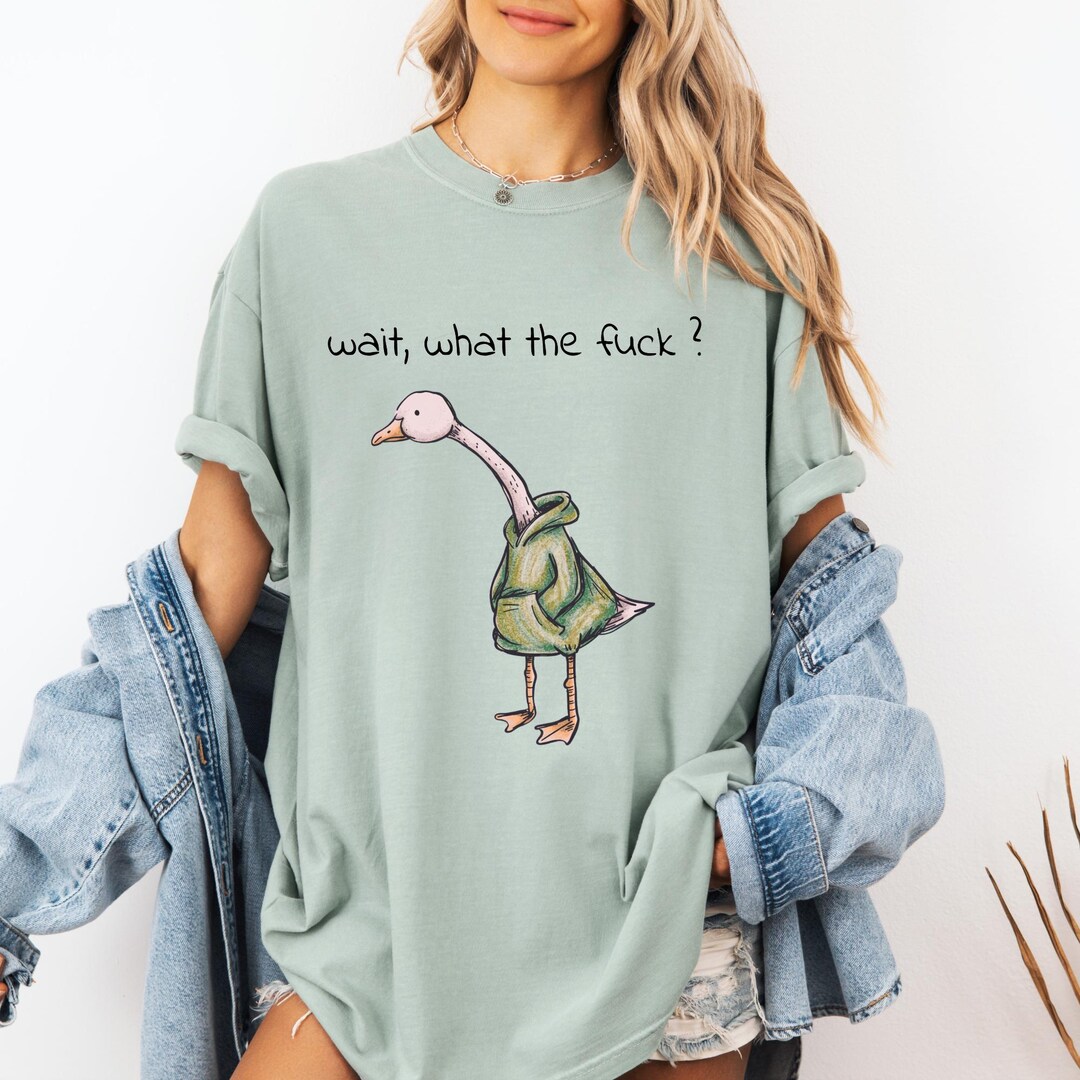 Wait Duck Confused Duck Illustration Wait, What the Fuck? T-shirt | Funny Bird ...