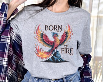 Phoenix Bird Unisex T-Shirt, Feuervogel Mythischer Vogel Shirt, Himmlisches mystisches Shirt, Vogelliebhaber Geschenk, Flammen Design Geschenk für sie