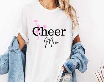 Camiseta Cheer Mom Comfort Colors | Perfeita para eventos de líderes de torcida, presentes para mães, mães líderes de torcida