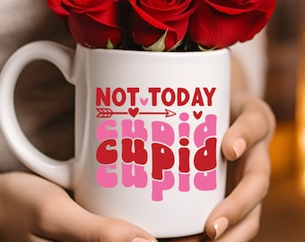 Not Today Cupid Ceramic Mug 11oz Anti Valentine Coffee Mug