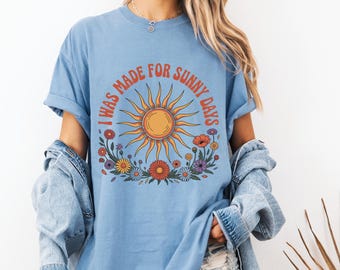 Sunshine Comfort Colors Unisex Garment-dyed T-shirt, Retro Tee for