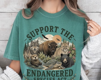 Support the Endangered Species Act Wildlife Illustration T-Shirt | Conservation Tee