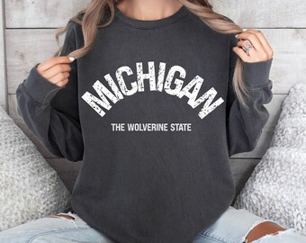Michigan The Wolverine State Comfort Colors moletom unissex presente para Michigander Michiganian