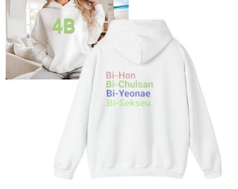 Feminist 4B Text Design Hoodie Sweatshirt, Gender Equality Statement Shirt, Autonomy Empowerment Activist Top, 4B South Korea Movement,