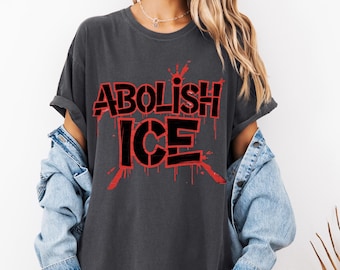 ICE-shirt afschaffen Graffiti-stijl protest T-shirt politiek activisme T-shirt mensenrechten shirt Street Art afbeelding