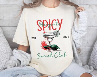 Spicy Martini Social Club Shirt Comfort Colors Margarita Shirt Hot Pepper Shit Gift For Margarita Lover Gift For Friend