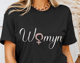 Women's Symbol Text Design Unisex Jersey Tee, Gender Equality Shirt, Feminist T-Shirt, Empowerment Top, Activist Clothing