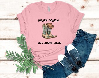 Honky Tonkln' Maglietta a maniche corte in jersey da cowgirl Honky Tonk Stivali da cowgirl Western