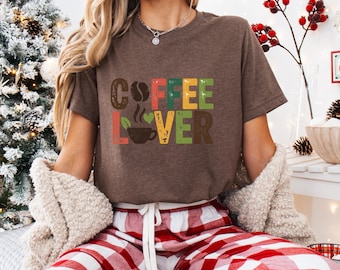 Coffee Lover Comfort Colors T-shirt, Mug and Bean Graphic Tee, Cute Coffee Lover Gift, Coffee Shirt, Coffee Lover Apparel, Coffee Tee