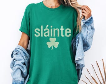 Slanke T-shirt | Shirt Irish Pride, St. Patrick's Day-cadeau, T-shirt uniseks, Shamrock-kleding, vrijetijdskleding