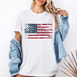 T-shirt med flagga och femte tillägget, T-shirt med rättssäkerhet, anti-Trump unisex-T-shirt, patriotisk grafisk topp, politisk protestkläder