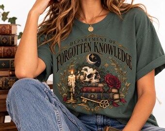 Dark Academia Skull Shirt, Gothic Book Lover Tee, Comfort Colors T Shirt