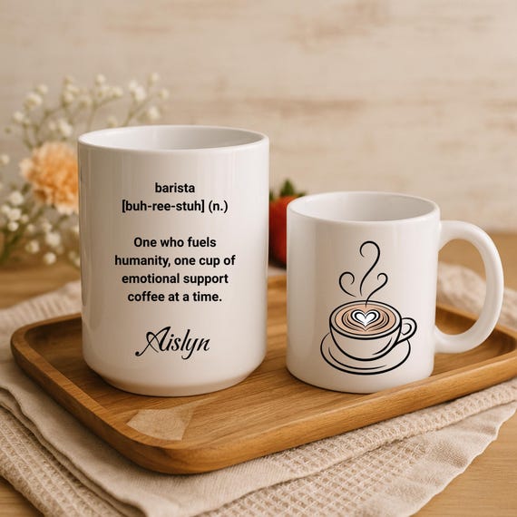 Personalisierte Barista Definition Tasse | Lustiges Kaffee-Liebhaber-Geschenk