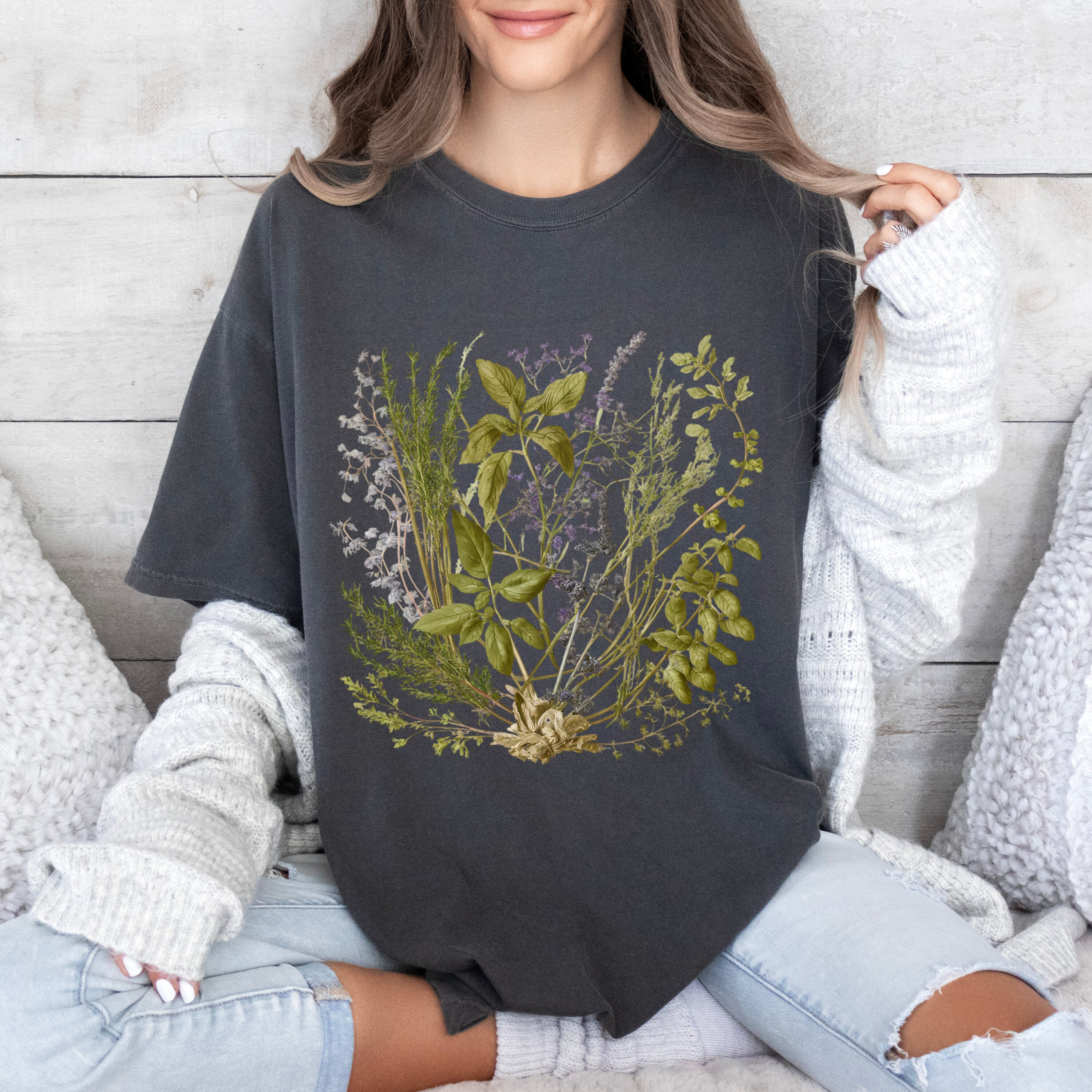 Botanical Print Shirt Herb T-shirt Gardencore Garden Shirt Gift 