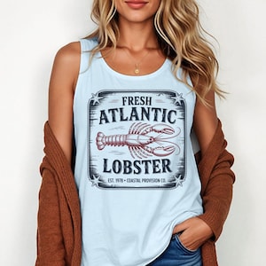 Fresh Atlantic Lobster Tank Top | Vintage Seafood Graphic