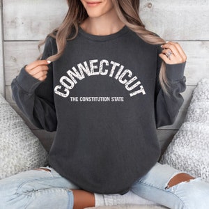 Connecticut  Constitution State  Comfort Color Unisex Sweatshirt Distressed Aesthetic Connecticut Souvenir