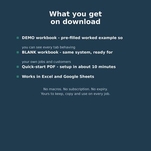 Job Costing & Quote-to-Invoice Spreadsheet for Trades | VAT-Ready Excel and Google Sheets | Job Profit and Margin Tracker for Sole Traders