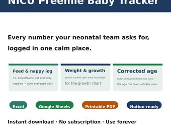Frühchen-Tracker für die Neonatologie | Protokollbuch für Frühgeborene, Fütterungs-, Gewichts- und Sauerstoffprotokoll, Rechner für das korrigierte Alter, Arztbericht für Neonatologen