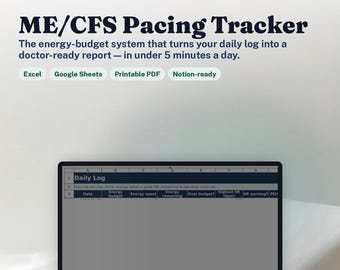 ME/CFSペーストラッカー｜慢性疲労エネルギー収支＋PEMクラッシュログ｜心拍数ペースプランナー、Googleスプレッドシート、Excel、医師レポート