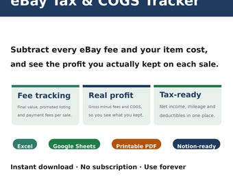 eBayの税金と売上原価の追跡スプレッドシート｜再販業者の利益、手数料、在庫評価｜Excel Googleスプレッドシート