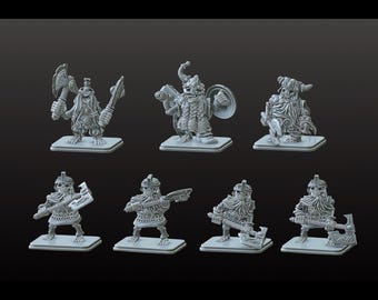 Esqueletos del Rey Enano de HeroQuest – Miniaturas del Salón de los Reyes Enanos (Set de 7)