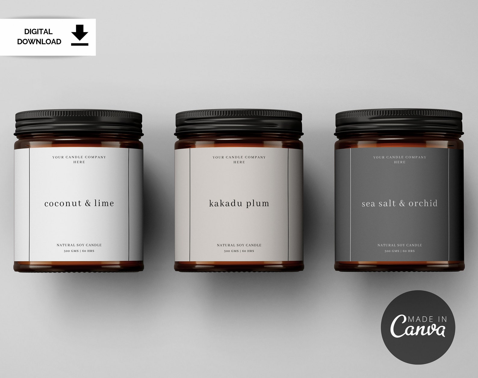 Editable Candle Label Template | Minimal Style Candle Label ...