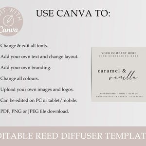 Editable Reed Diffuser Label | Reed Diffuser Labels | Canva Reed ...