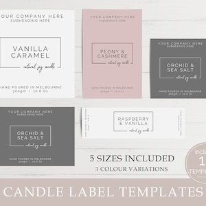 Editable Candle Label Template | Minimal Style Candle Label | Customisable Label | Wax Melt Label | Candle Label Bundle | Canva DIY | D003