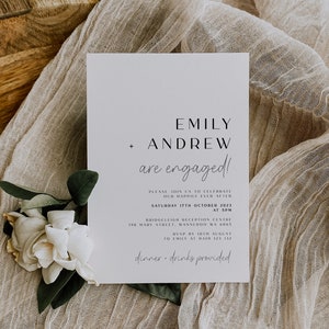 Engagement Party Invitation Template | Editable Engagement | Invitation Template | 5x7 | We Are Engaged | Printable Invite | Corjl | AMANDA