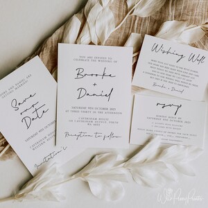Hochzeitseinladung Vorlage Bundle | Bearbeitbares Hochzeits-Bundle | Antwortkarten | wünscht gut | Save The Date | Einladen Set | Korjl | BRACH