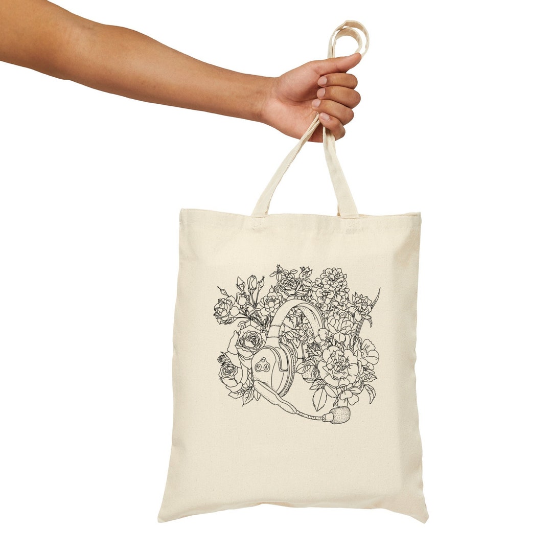 Stage Manager Headset Stage Crew Floral Original Drawing Theater Technician Canvas Bag Etsy
