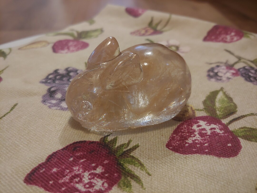 Clear Resin Cast Preserved Rabbit Fur/ashes Memorial Ornament 6cm Made ...