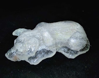 Clear Resin Cast Preserved Dog Fur Memorial Ornament 8.5cm - Made to Order!