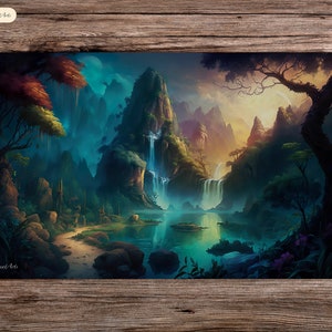 Fonte da Vida - 24" x 14" - Tapete de Jogo de Tabuleiro para TCG