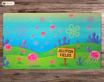 Jellyfish Fields - MTG Secret Lair - 24"x14" - Playmat MTG - Board Game Mat for TCG