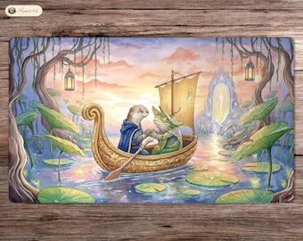 Run Away Together - Bloomburrow - 60 x 35 cm - Tappetino da gioco MTG - Tappetino da gioco da tavolo per TCG